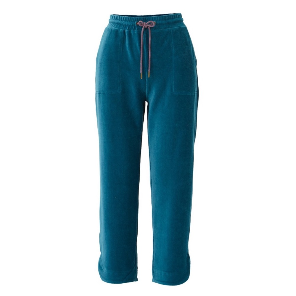 Dark Teal Get Inspired Velour Crop Pant